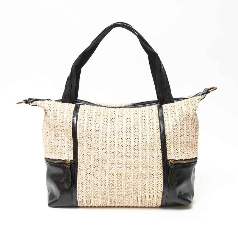 MAILEA - Cartera ecocuero esquineras para mujer negro