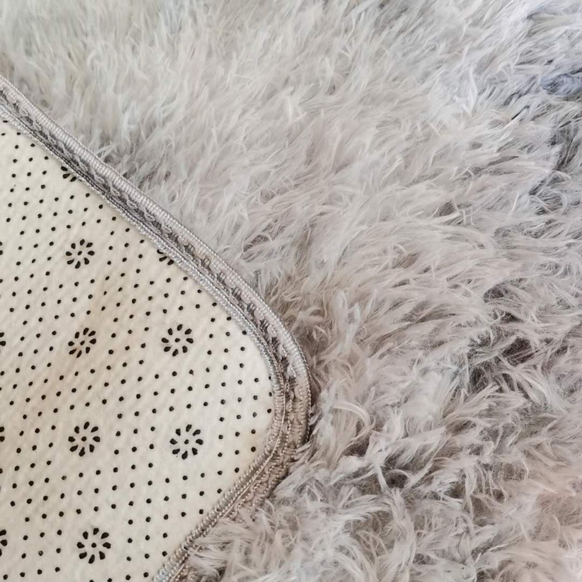 BJ HOGAR - Bajada De Cama Peluda Alfombra Gris Claro Jaspeado