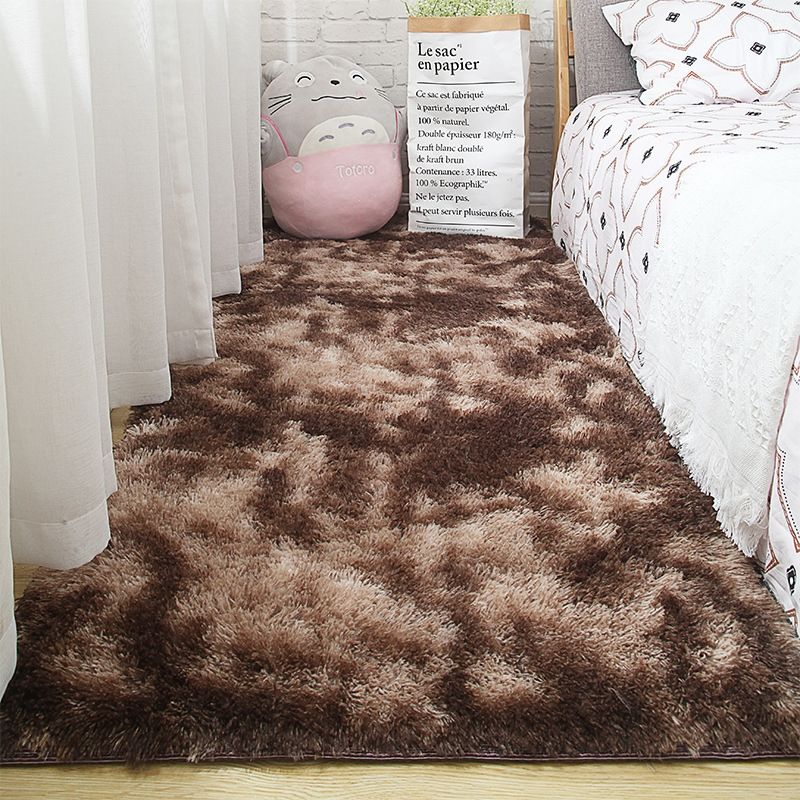 BJ HOGAR - Bajada De Cama Peluda Alfombra Cafe Jaspeada