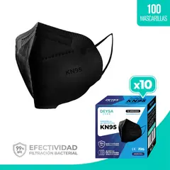 DEYSA CARE - Mascarillas KN95 de 5 Capas, 10 cajas (100 un) Color Negro.