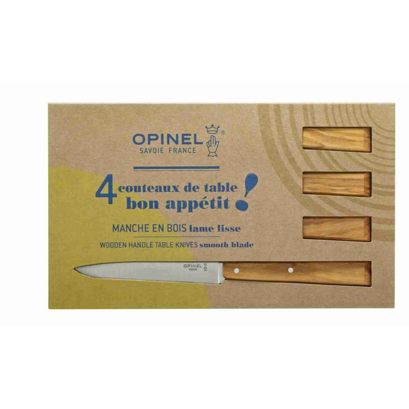 OPINEL - Cuchillos Opinel N°125 Mesa Olivo - 4 unidades - Crema