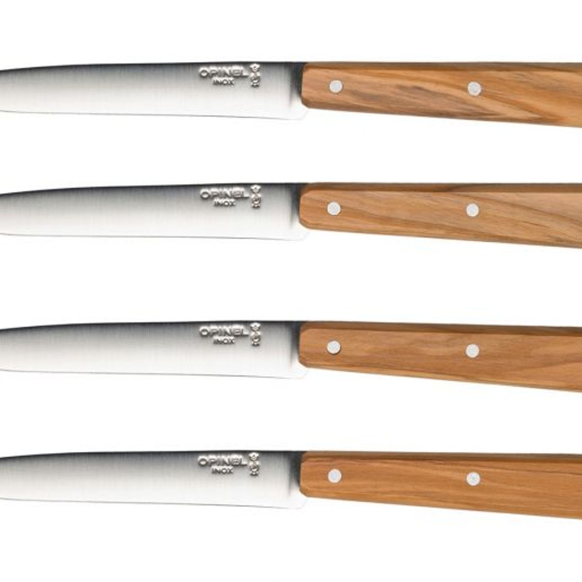 OPINEL - Cuchillos Opinel N°125 Mesa Olivo - 4 unidades - Crema