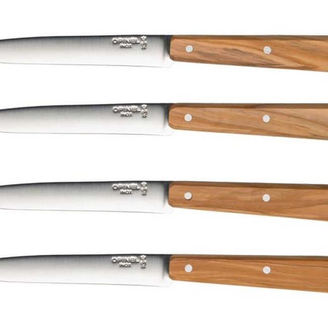 OPINEL - Cuchillos Opinel N°125 Mesa Olivo - 4 unidades - Crema