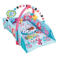 KANDY TOYS - Gimnasio Cuna Alfombra Acolchada Bebe Azul