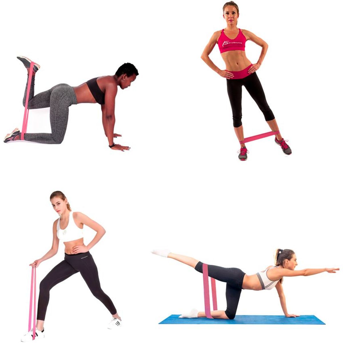 ATLETIS - Set de Bandas Elásticas de Entrenamiento Rosado