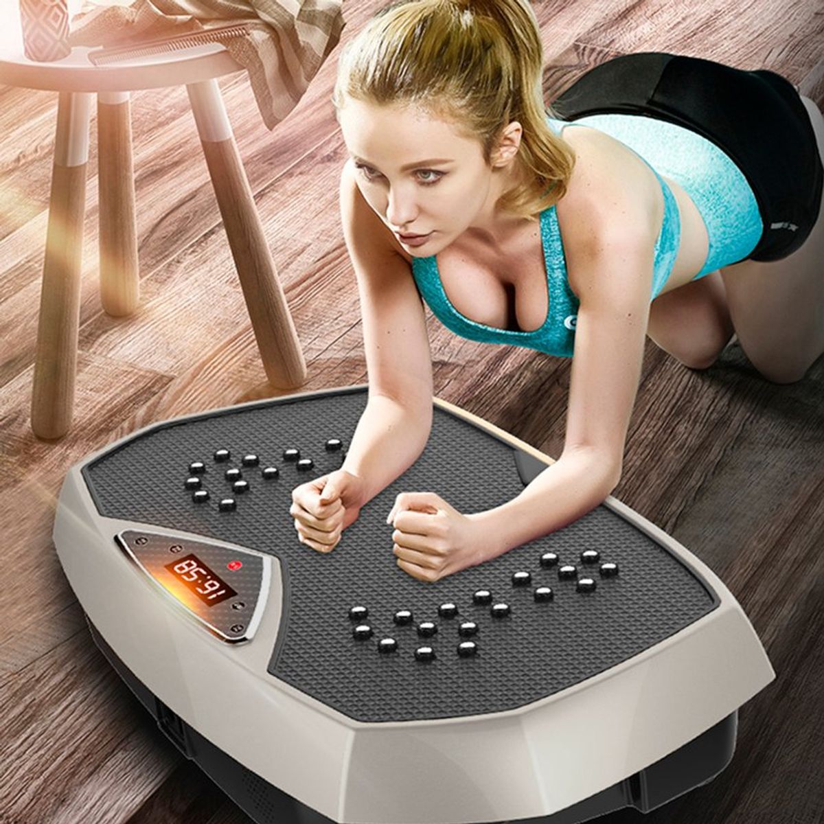 KEMILNG - Plataforma Vibratoria PRO con Pantalla LED Gris