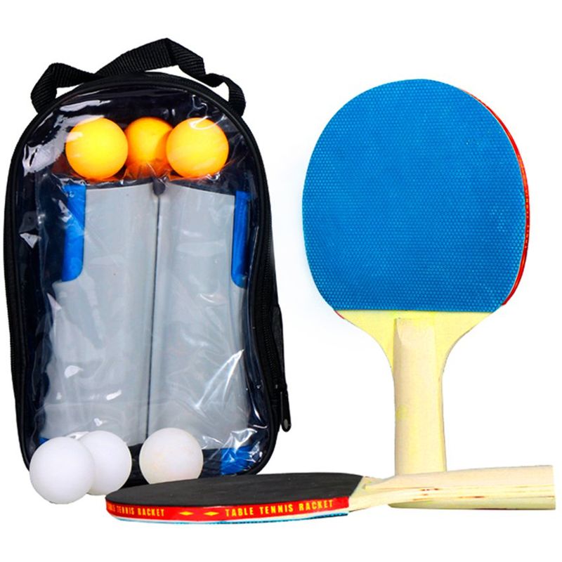 ATLETIS - Set red ping pong portátil 2 paletas y 6 pelotas