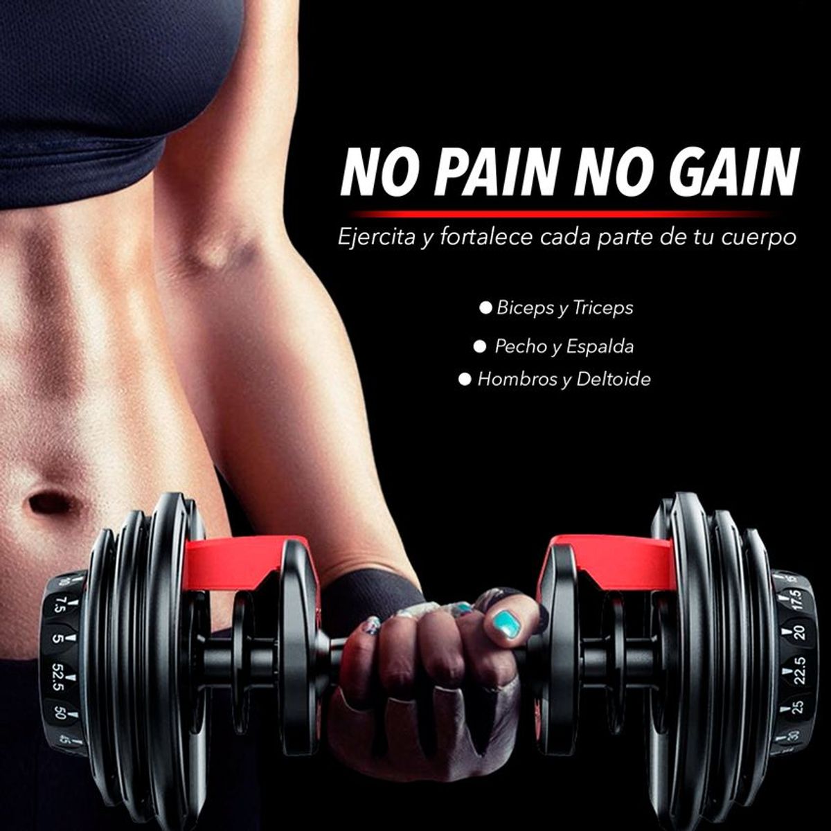 ATLETIS - Mancuerna Ajustable Automática 24 Kg Rojo