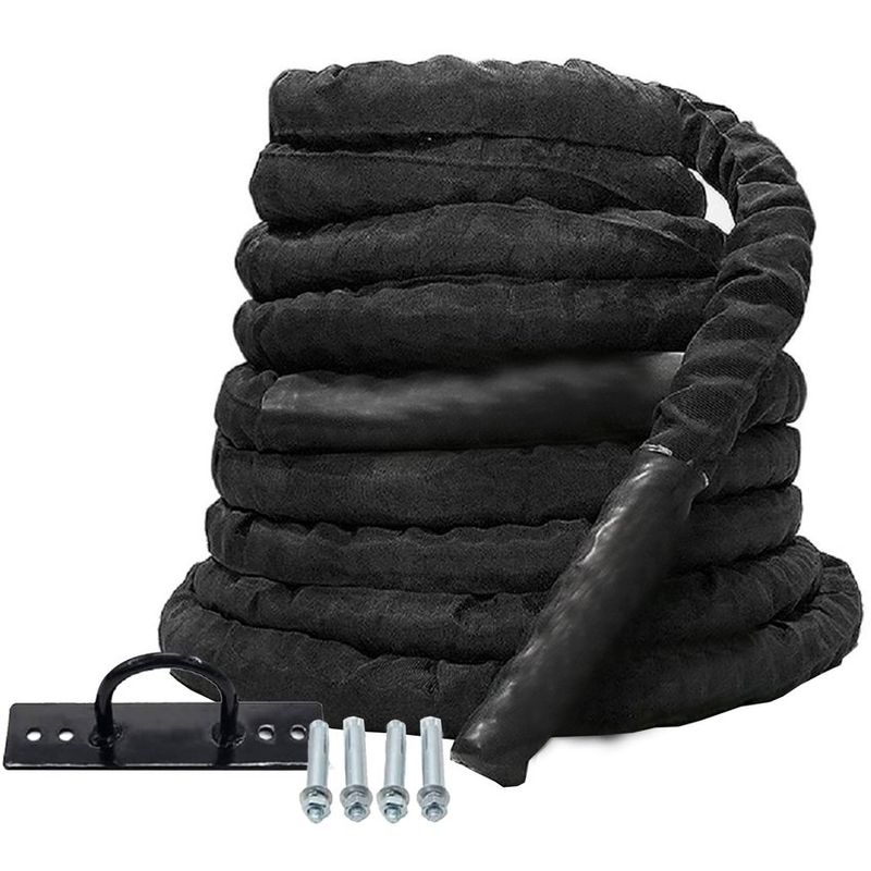 ATLETIS - Cuerda Funcional BattleRope 12m 38mm Negro.