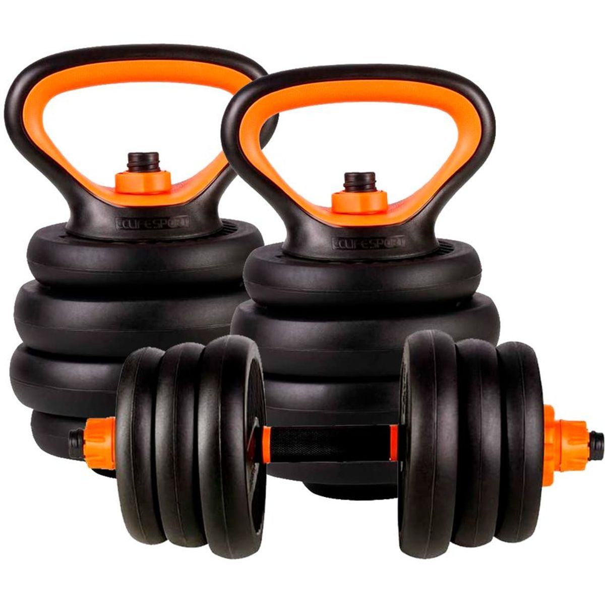 ATLETIS - Set de Pesas Ajustable 20 Kg Kettlebells Negro