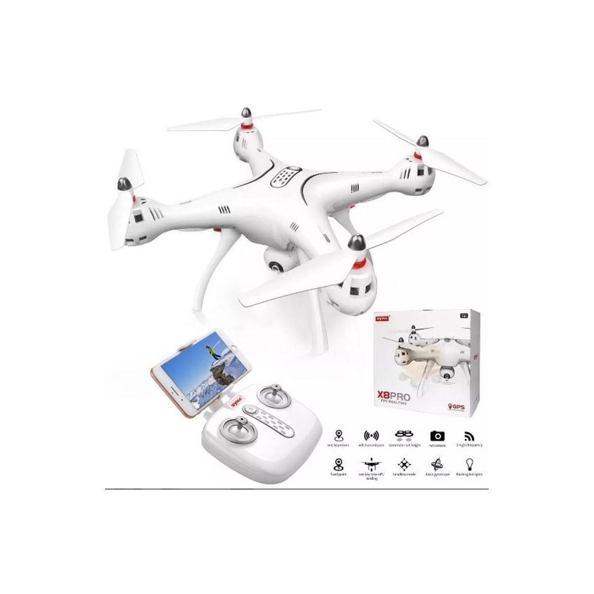SYMA - Drone X8PRO con GPS Cámara HD 720p Wifi FPV
