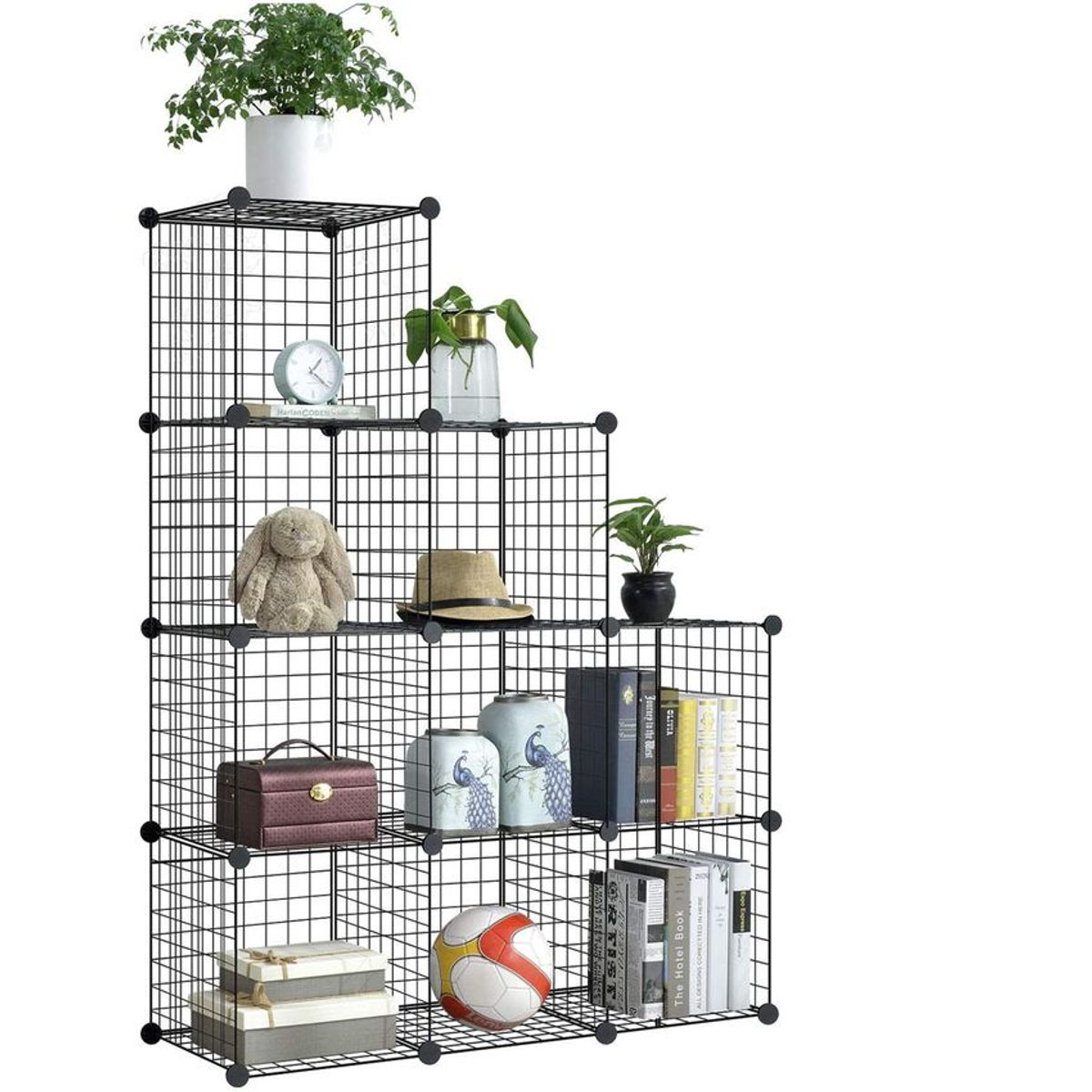 GENERICO - Estante Metal 9 Cubos Negro 105x35x140 cm…