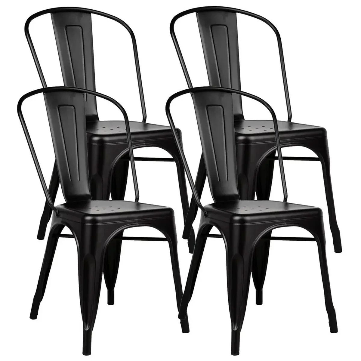 NOVAHUS - PACK DE 4 SILLA METAL TOLIX  NEGRO