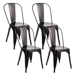 NOVAHUS - PACK DE 4 SILLA METAL TOLIX NEGRO