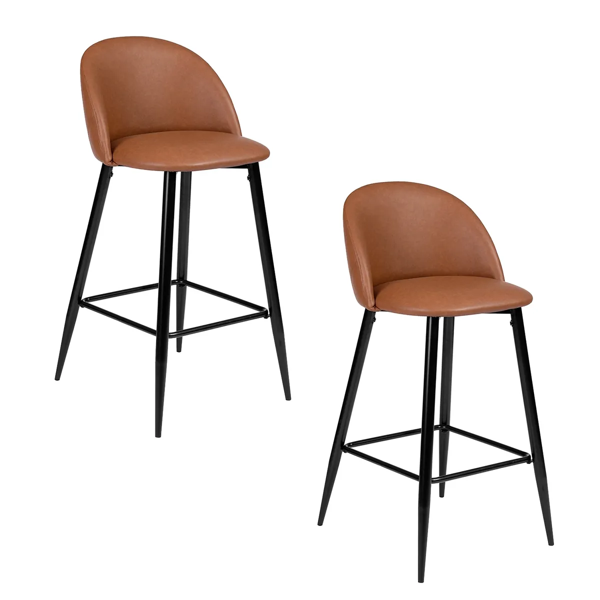 NOVAHUS - Pack de 2 Sillas de Bar de PU Taburetes Café