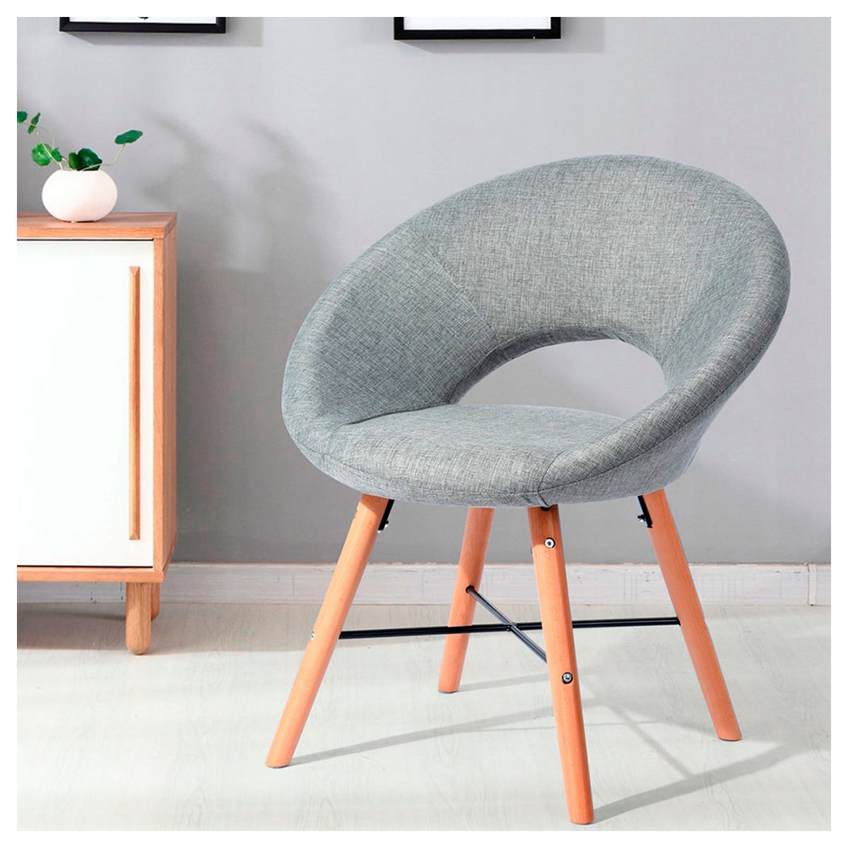 NOVAHUS - Silla de Comedor Tela - Gris.