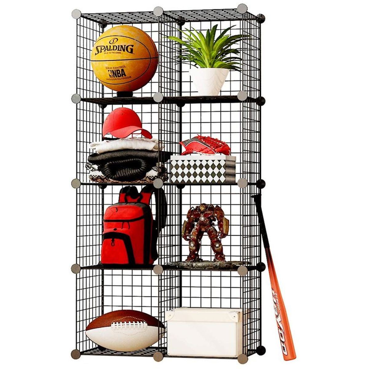 INSPIRACCI - Armario Organizador Metálico transportable 8 cubos Negro