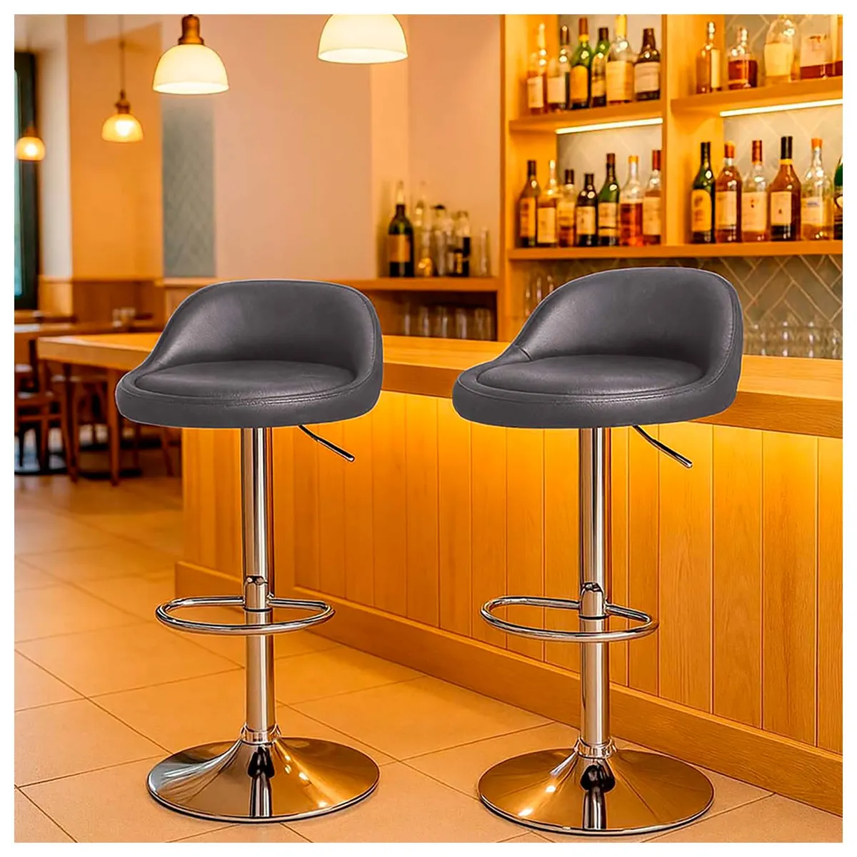 NOVAHUS - Pack 2 SILLA BAR ROUND Café