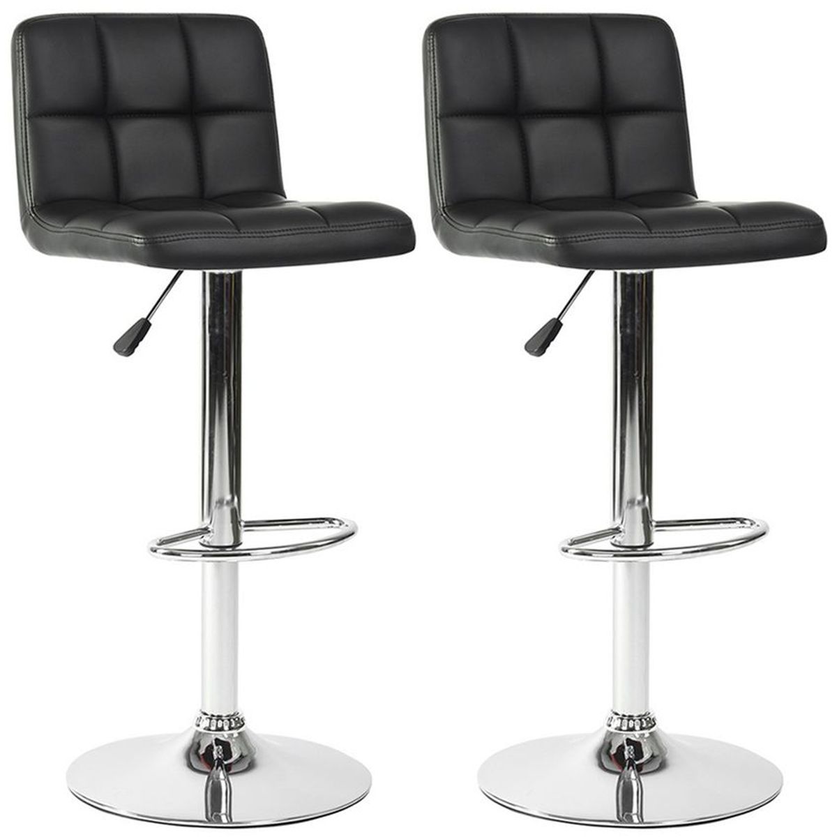 NOVAHUS - Pack 2 Piso de Bar PU Cuadro - Negro.