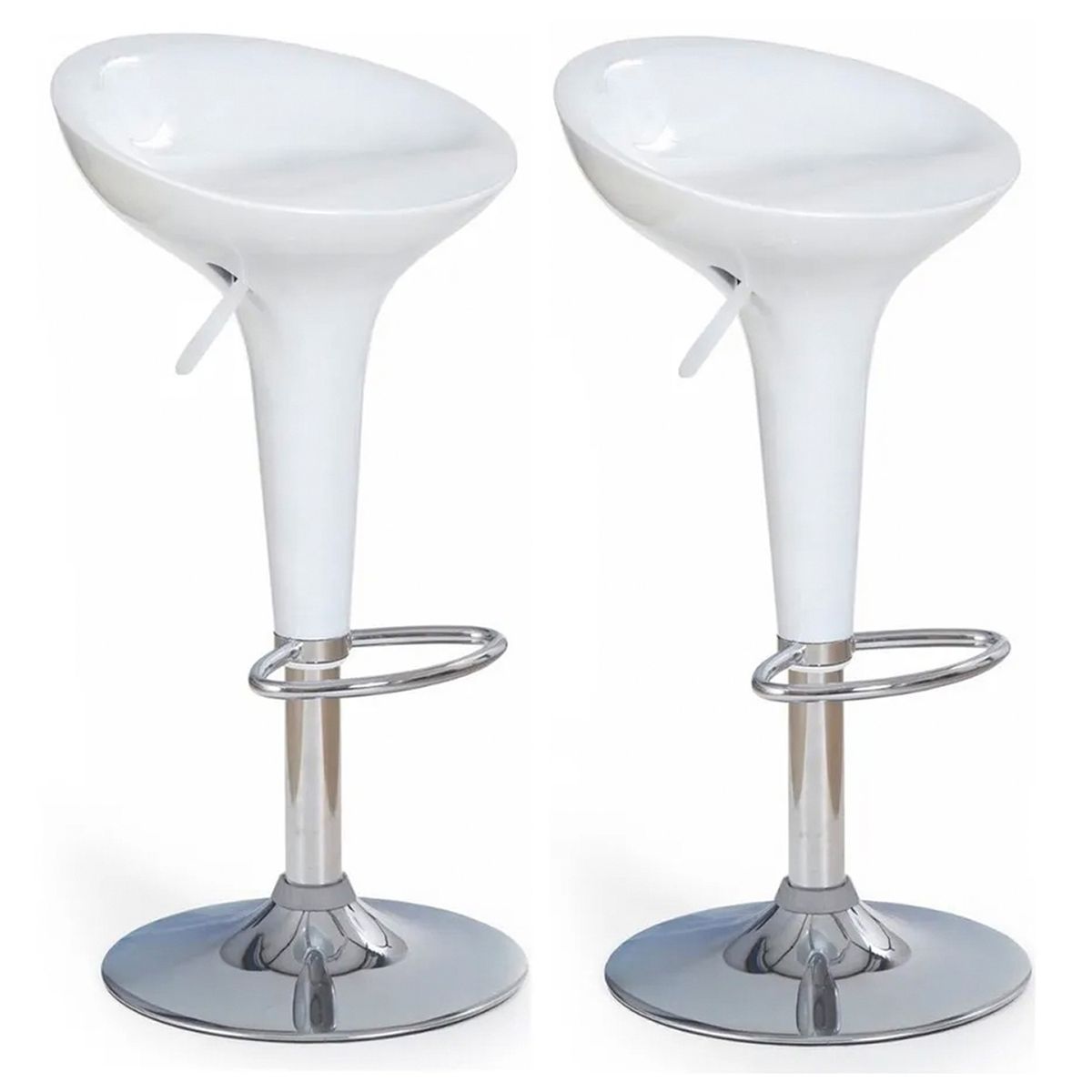 NOVAHUS - Pack 2 Piso Bar Regulable Estilo Retro Blanco