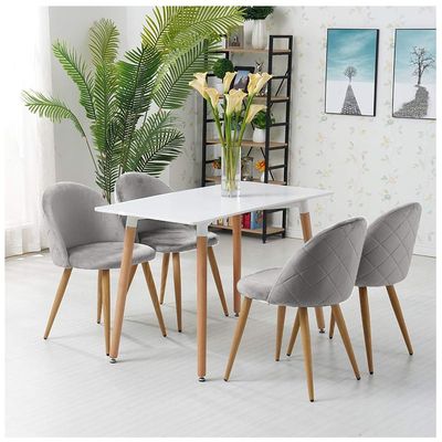 Imagen 2 del producto PACK 4 - SILLA TERCIOPELO VINTAGE - GRIS