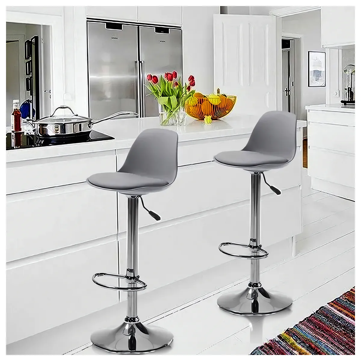 NOVAHUS - Pack 2 Silla Alta Bar Orlando T Gris