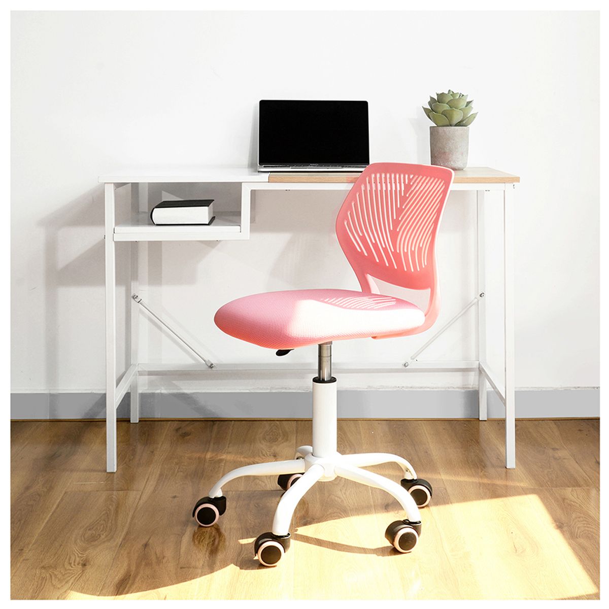 NOVAHUS - Silla Práctica Escritorio Altura Regulable Rosa