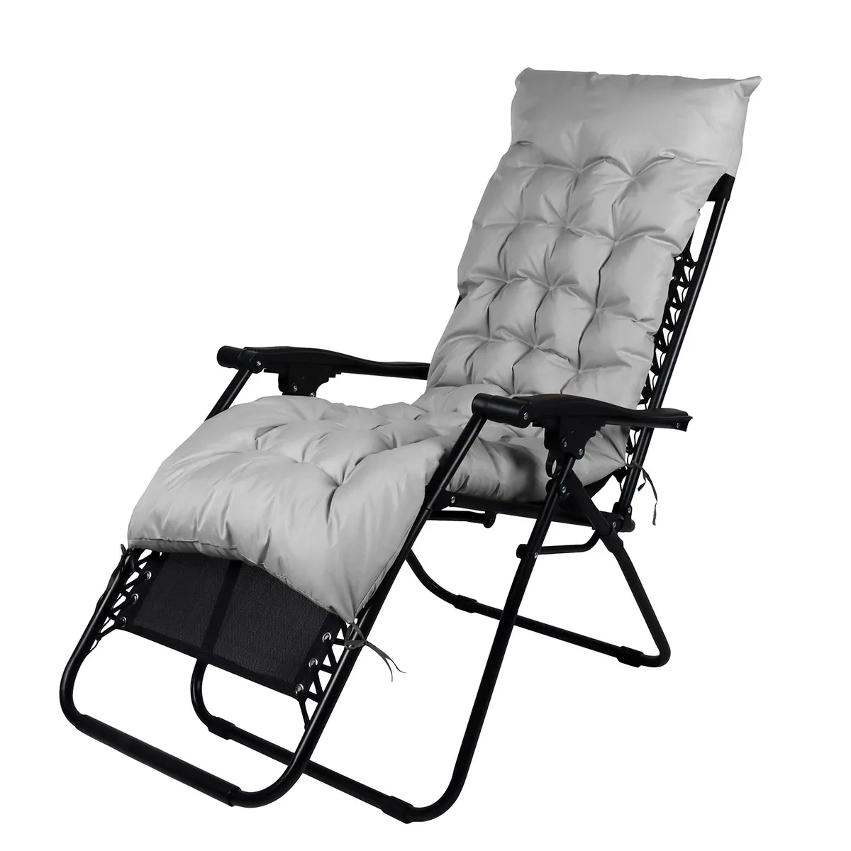 NOVAHUS - Reposera Plegable con Acolchado Gris