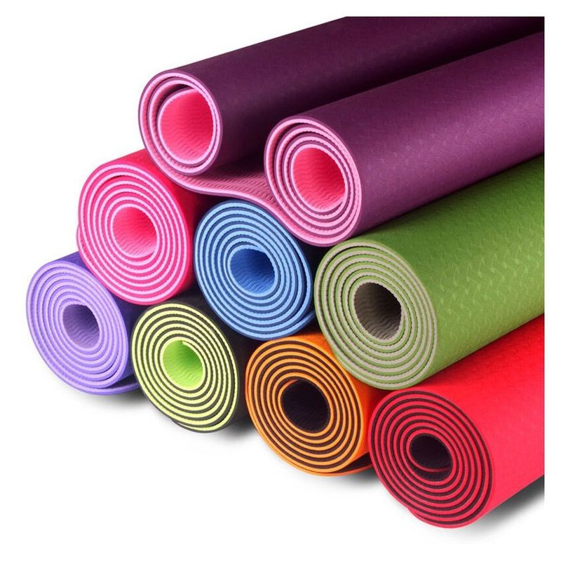 CRUSEC - Yoga mat tpe rojo doble color 6mm eco-friendly