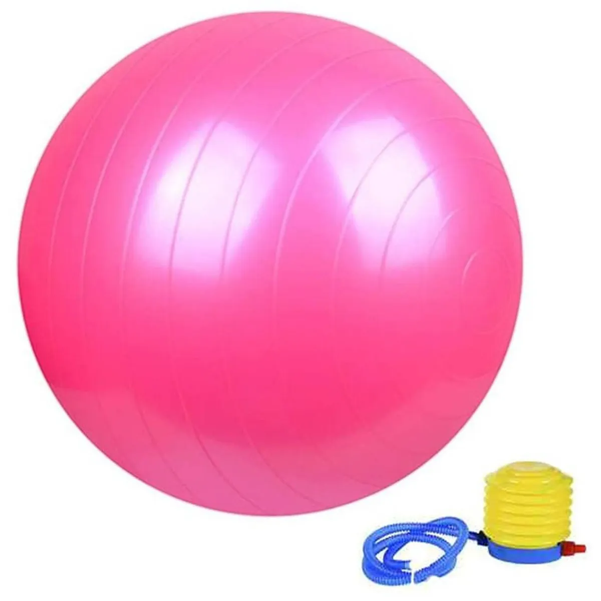 CRUSEC - Pelota Balon Yoga 65 Cm Pilates Con Inflador - Rosa
