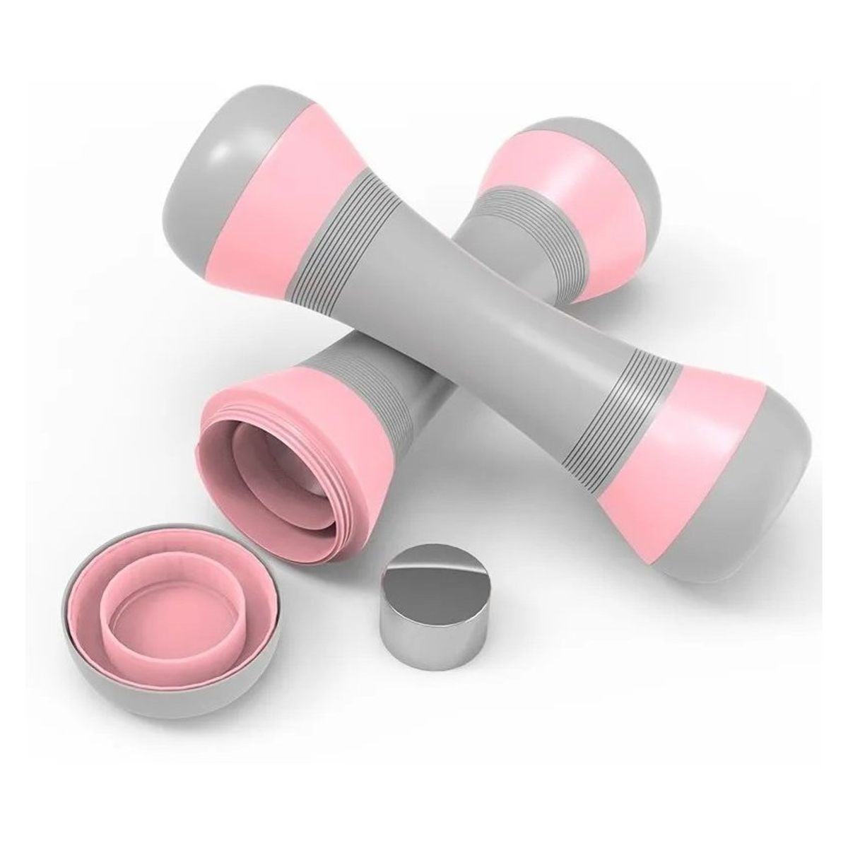CRUSEC - Pack 2 Mancuernas Ajustables Pesas 1/1.5/2kg Rosa
