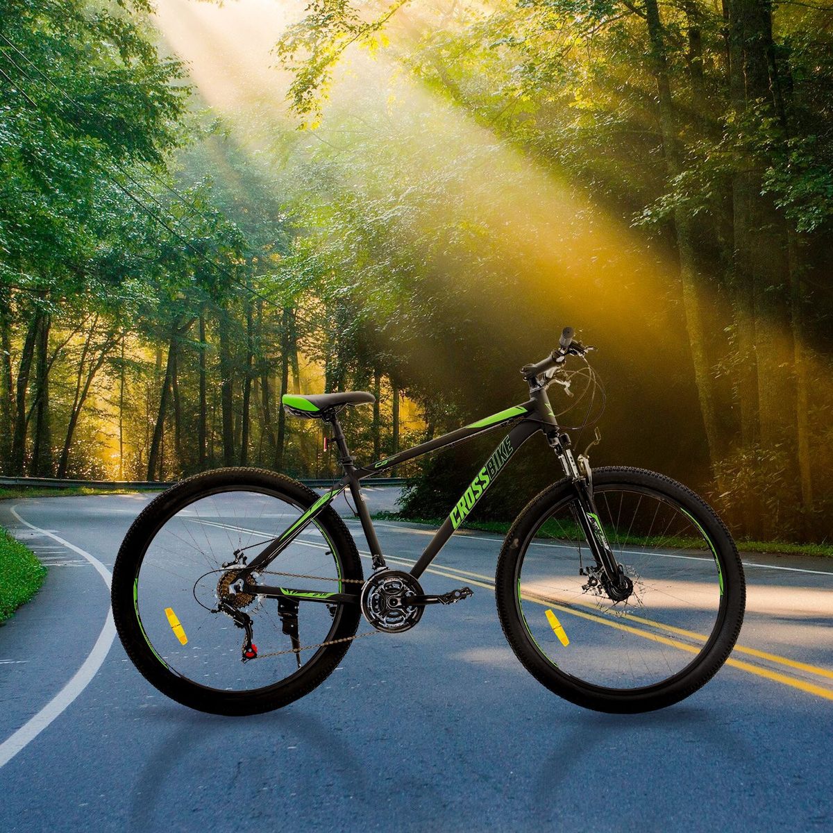 ASIAMERICA - Bicicleta De Montaña Aro 27.5 21 Velocidades Verde