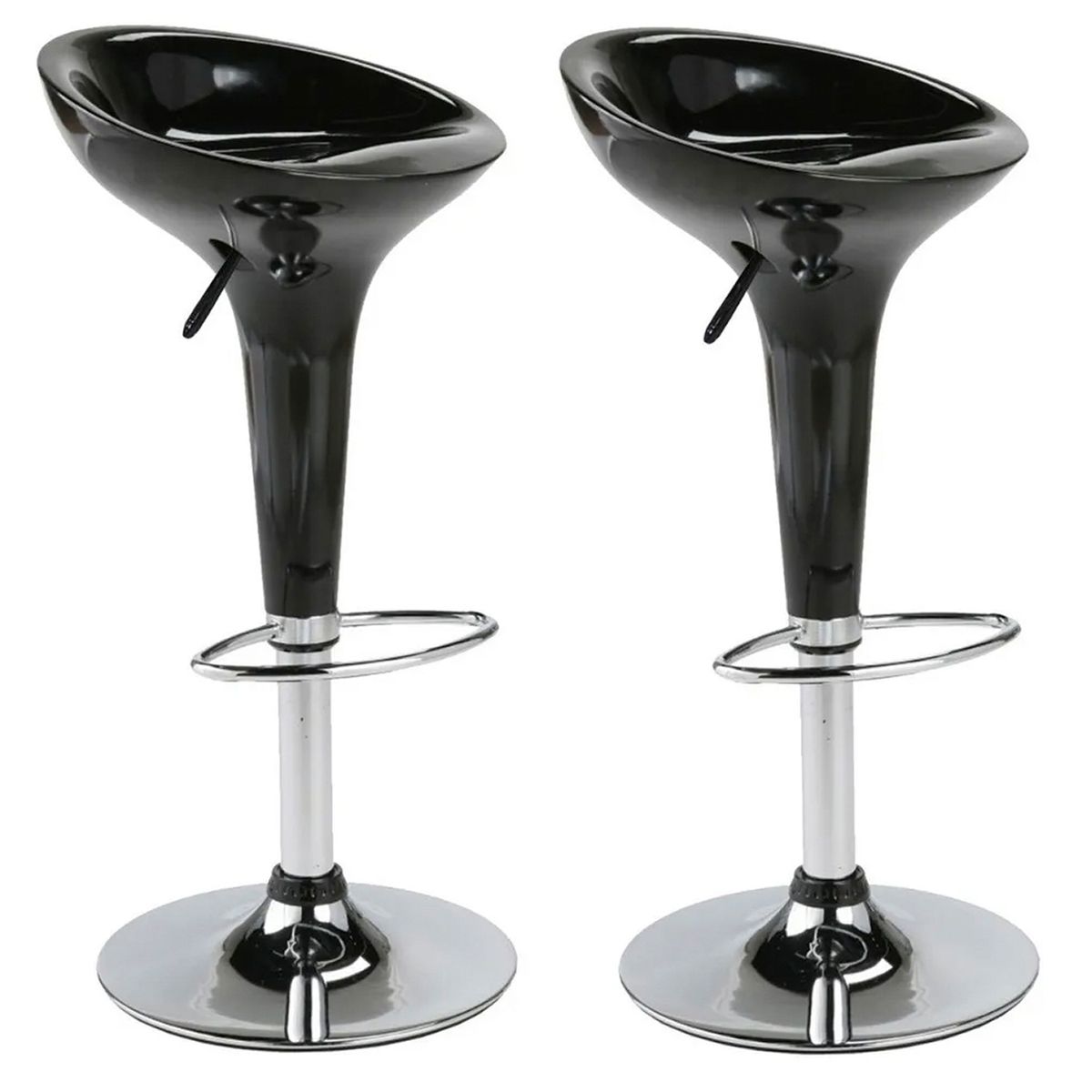 NOVAHUS - Pack 2 Pisos Bar Regulable Estilo Retro Negro