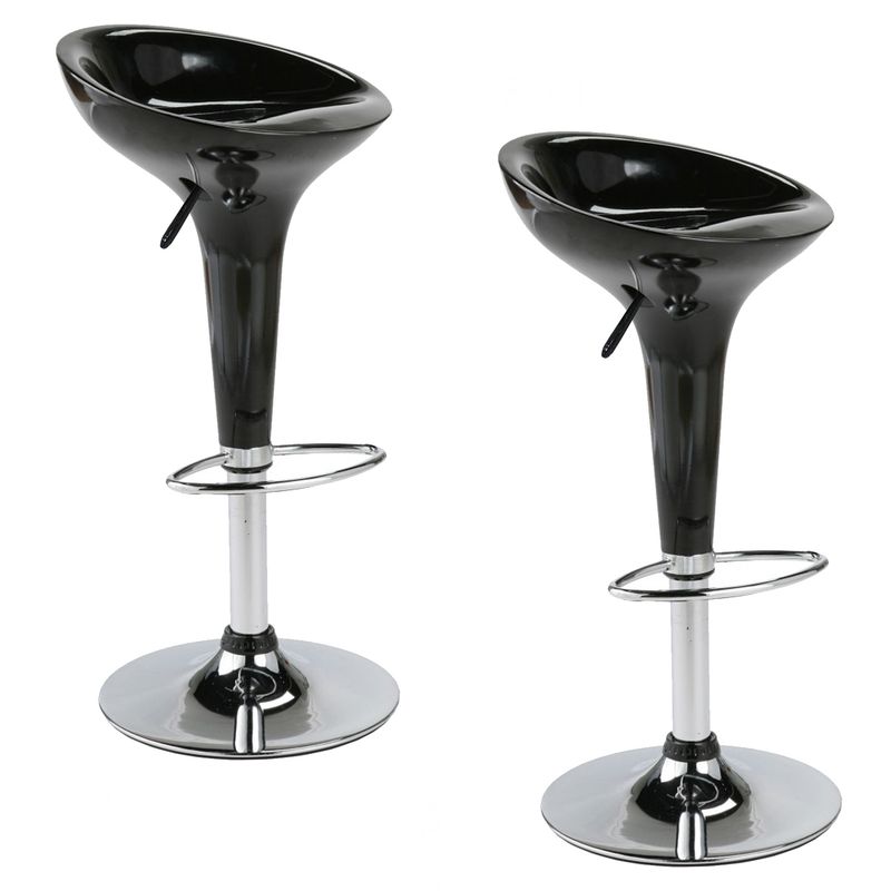 NOVAHUS - PACK 2 PISO BAR REGULABLE ESTILO RETRO - NEGRO