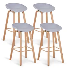 NOVAHUS - Pack 4 Pisos de Bar Estilo Nórdico Gris