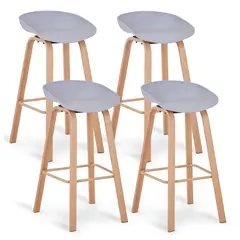 NOVAHUS - Pack 4 Pisos de Bar Estilo Nórdico Gris
