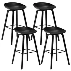 NOVAHUS - Pack 4 Pisos de Bar Estilo Nórdico Negro