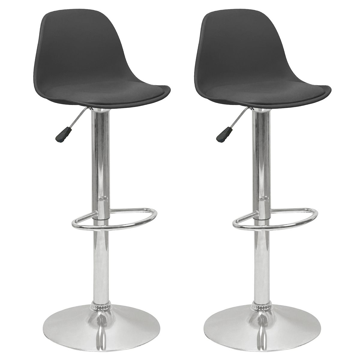 NOVAHUS - Pack 2 Silla Alta Bar Orlando T Negro