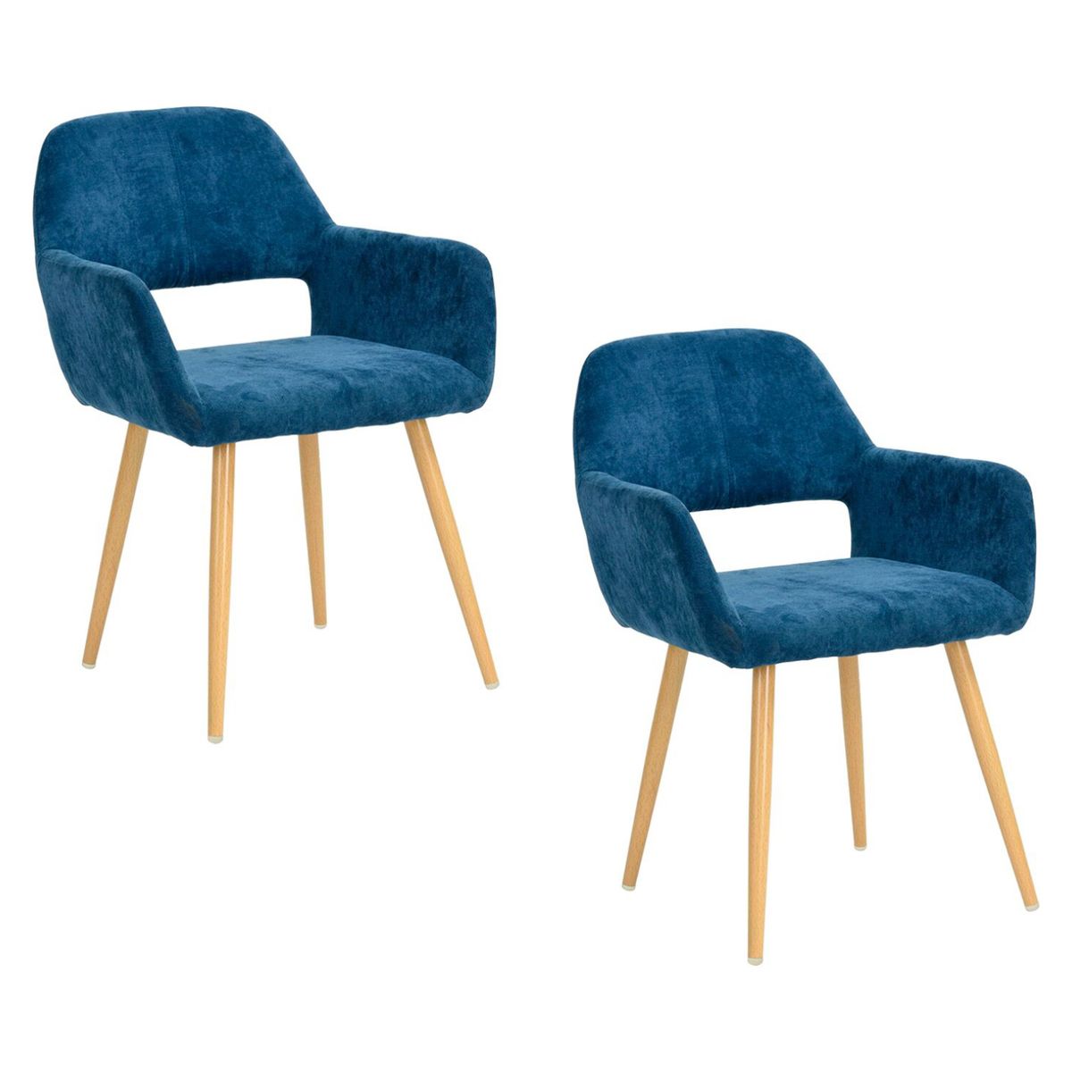 NOVAHUS - Pack 2 Silla Comedor Cromwell Terciopelo Azul