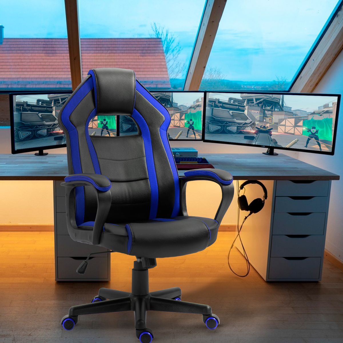 NOVAHUS - Silla Gamer Revolution Game PVC Base Nylon