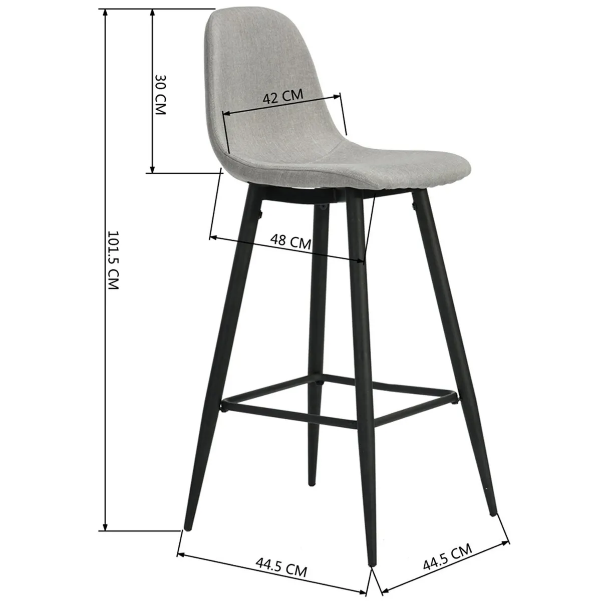 NOVAHUS - Pack 2 Pisos de Bar Charlton Gris