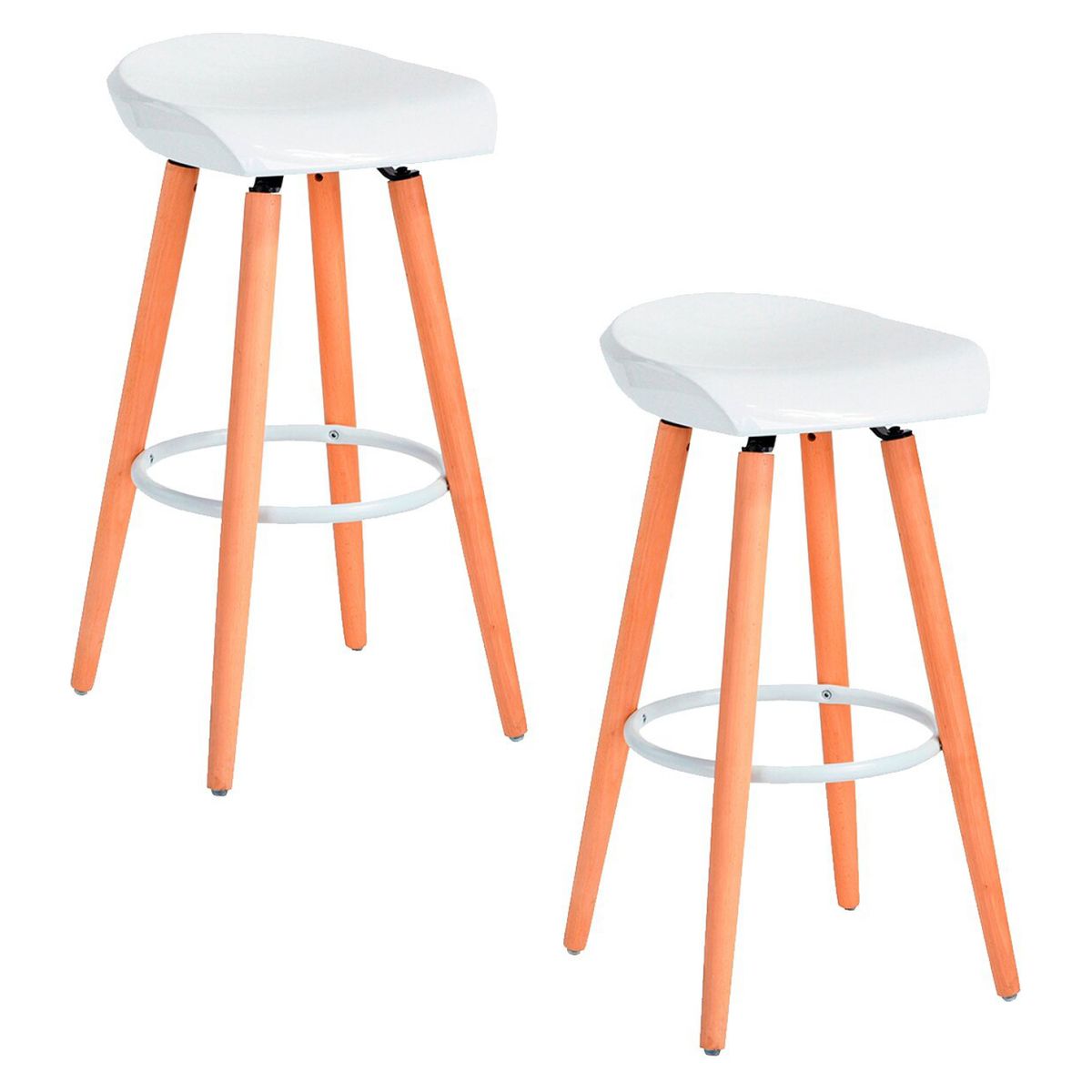 NOVAHUS - Pack 2 Pisos de Bar Taburete - Blanco
