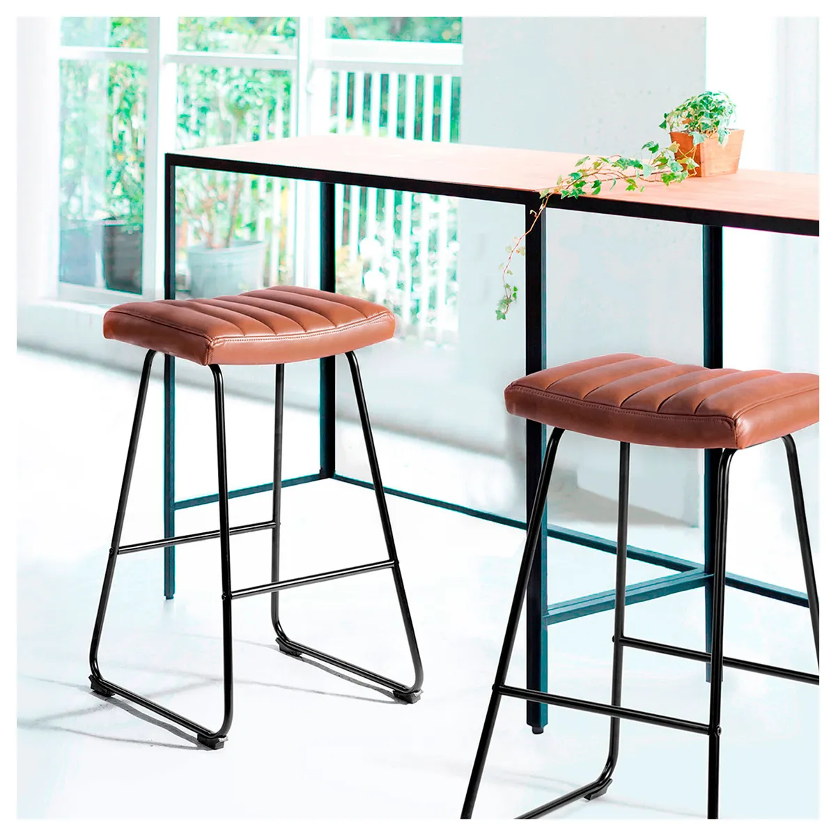 NOVAHUS - Pack de 2 Pisos de Bar Acolchados Taburetes Café