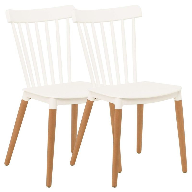 NOVAHUS - Pack 2 Sillas Clásicas Comedor Blanco