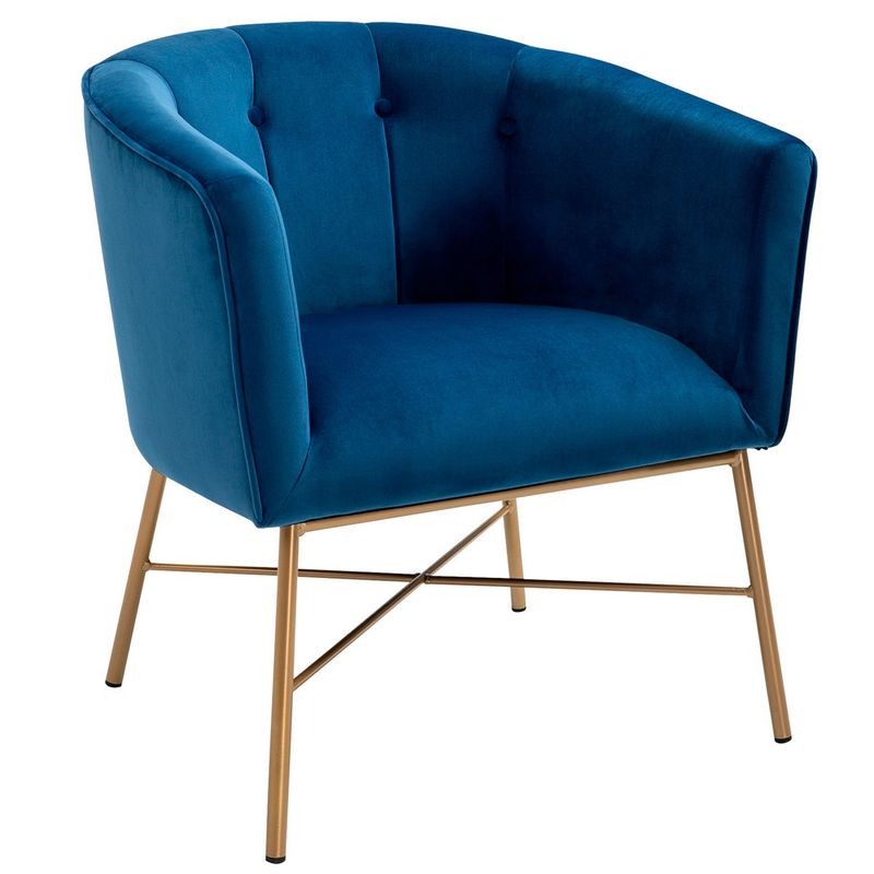 NOVAHUS - Poltrona Sitial Terciopelo Navona Azul
