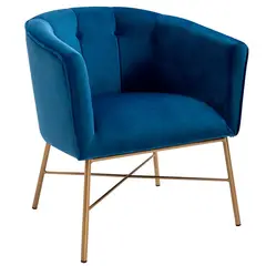 NOVAHUS - Poltrona Sitial Terciopelo Navona Azul