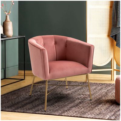 Imagen 2 del producto Poltrona Sitial Terciopelo Navona Rosa