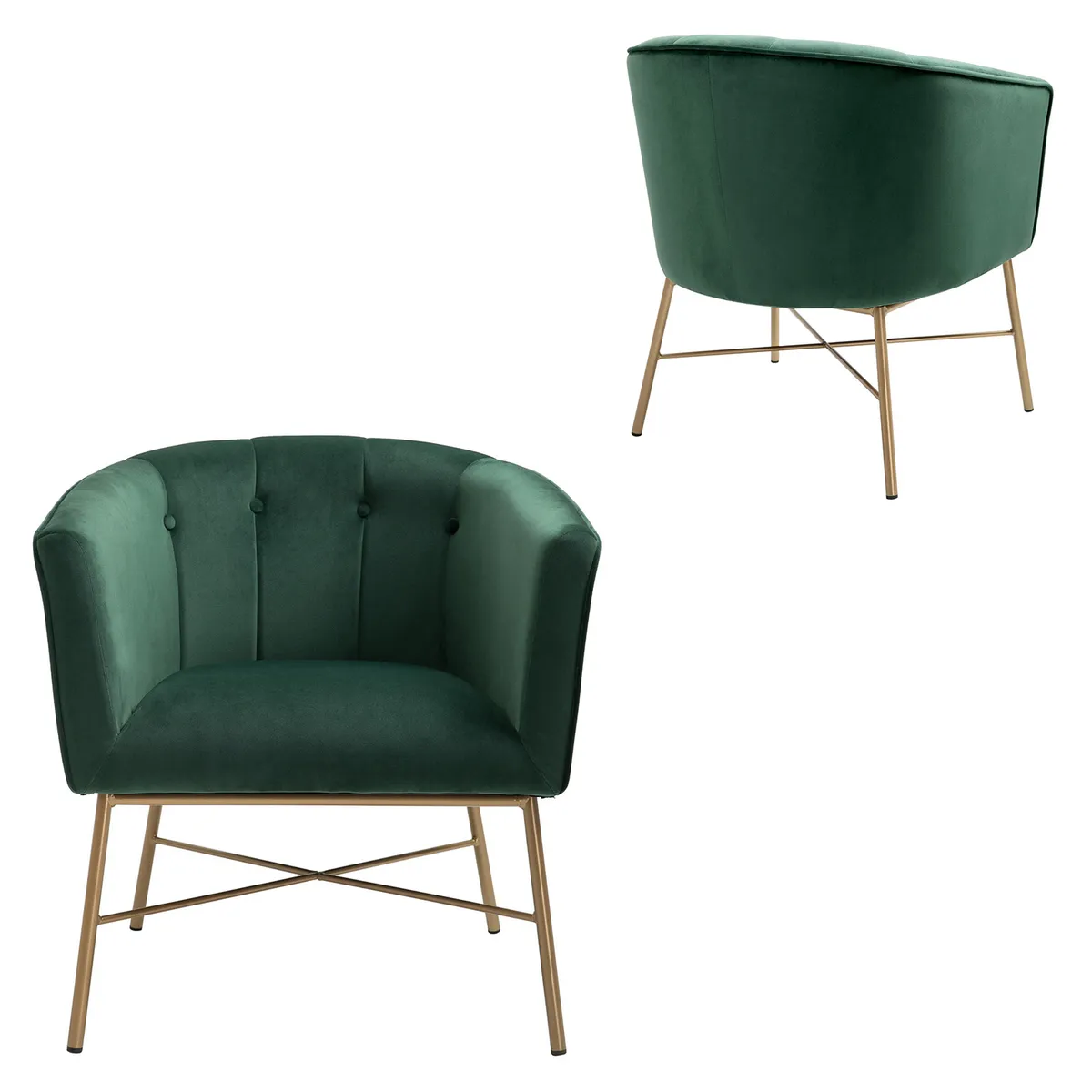 NOVAHUS - Poltrona Sitial Terciopelo Navona Verde