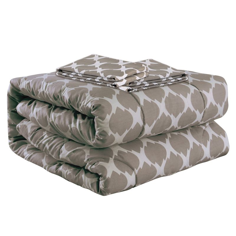 NOVAHUS - Plumón Estampado King Size 215X260 Cm Café