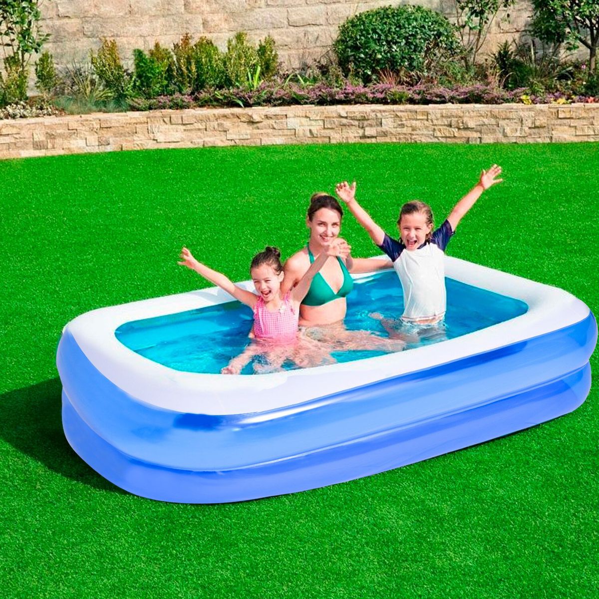 ASIAMERICA - Piscina Rectangular Inflable 440 L 200X150x50 Cm